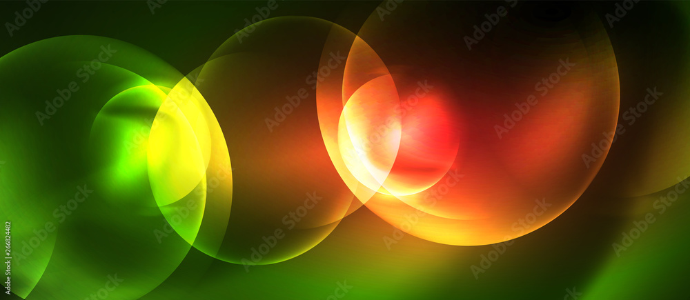 Neon glowing circles vector abstract background Neon glowing circles vector abstract background