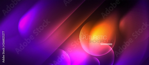 Neon glowing techno lines, hi-tech futuristic abstract background template