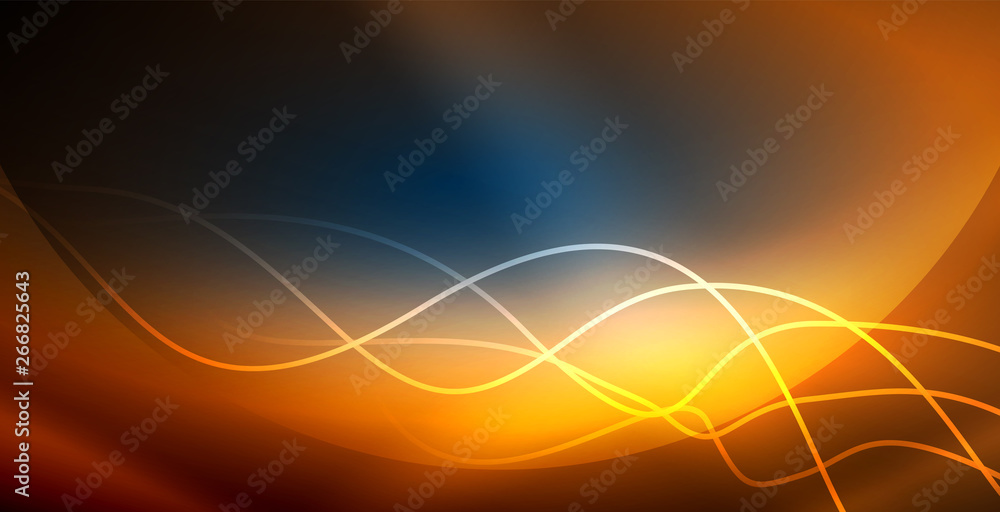Fototapeta premium Neon wave background