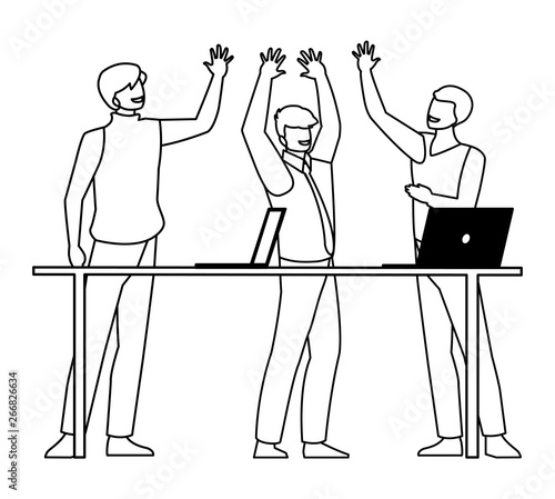 group of businessmen in the office scene