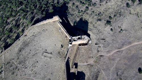 Toledo. Castle of Montalban (Castillo de Montalbán) A castle in San Martín de Montalbán. Spain. 4k Drone Video photo