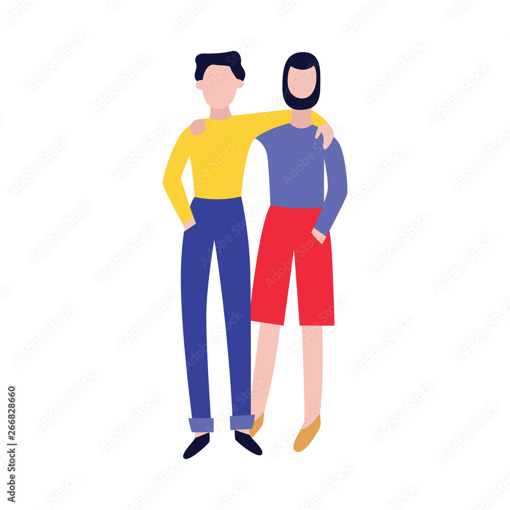 Happy friends embracing flat vector illustration isolated on white background. Happy friends embracing flat vector illustration isolated on white background.