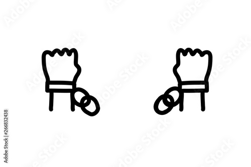 Vector. Icon illustration isolated freedom. Graphic design element, free hands. Flat design. Broken chains.