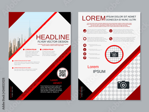 Modern professional two-sided flyer vector design template