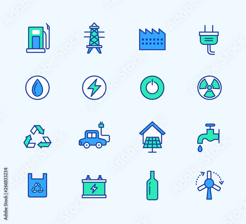 line icons, Neon color, Symbols for mobile and web graphics