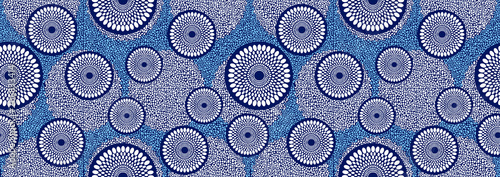 textile fashion, african print fabric, circle blue abstract seamless pattern, vector illustration file.
