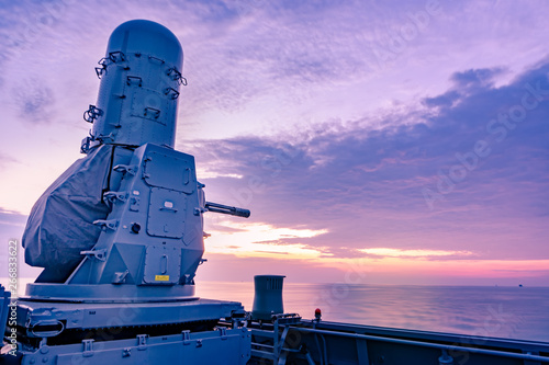 Phalanx, The Close-in weapon system or CIWS is the poppular weapon for air defence in modern warship around the world. photo