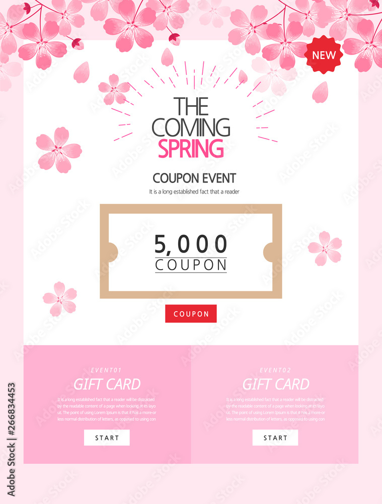 spring, event page, Landing page, coupon design