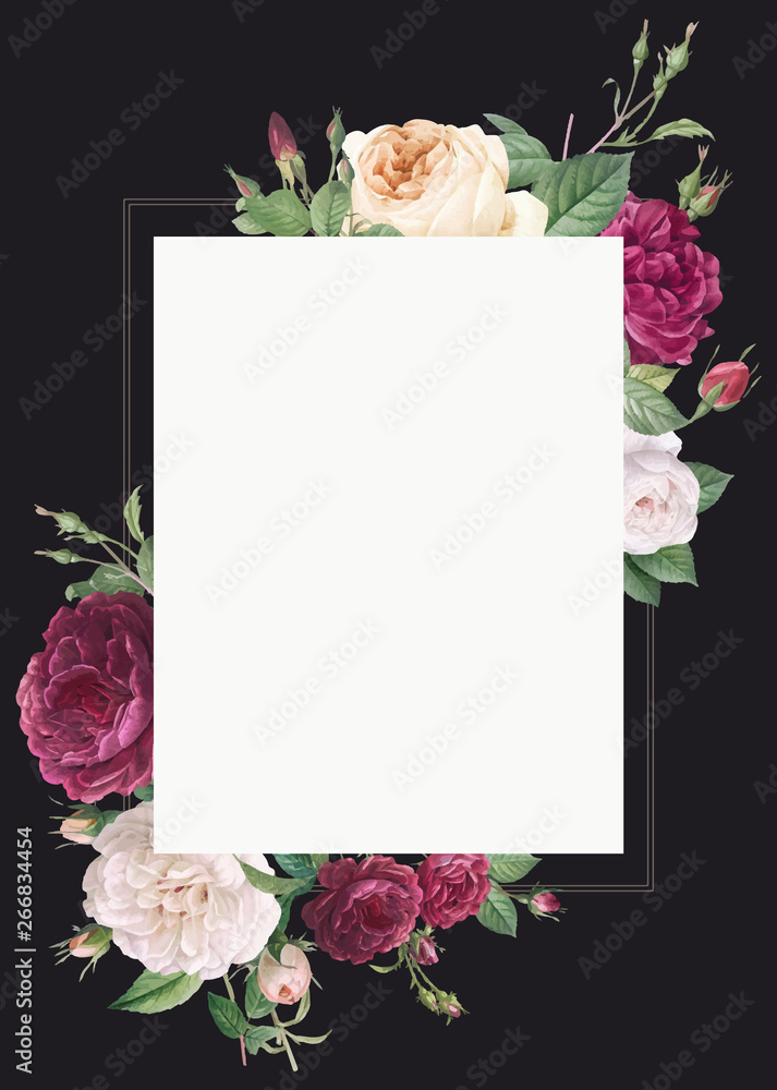Fototapeta Floral design wedding invitation mockup