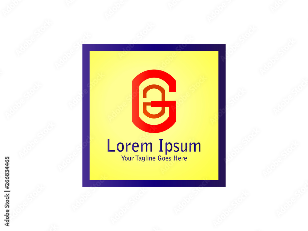 Letter GA on a square for company design logo branding letter element Letter GA on a square for company design logo branding letter element