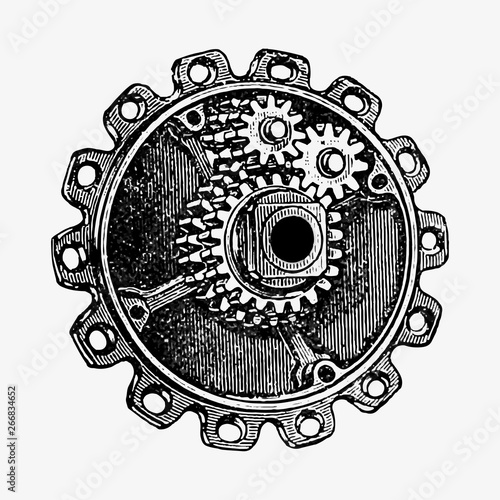 Gear cog in vintage style