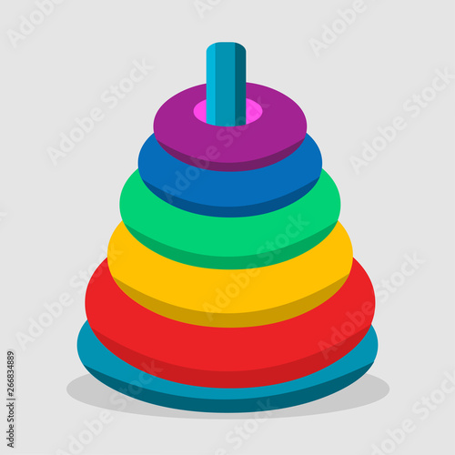 hanoi tower kids toy vector illustration