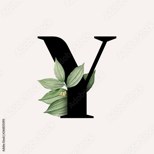 Botanical font letter Y