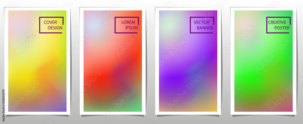 Set of covers, brochure, flyer template design with abstract background