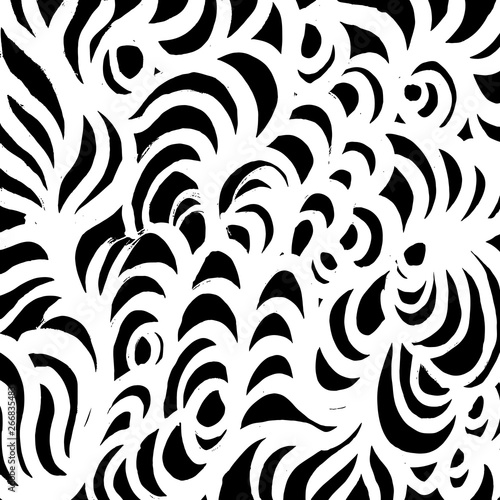 Brush grunge pattern. White and black vector.