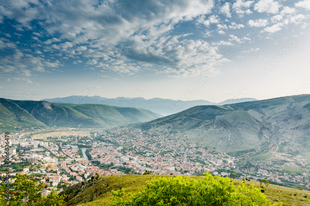 Mostar panoramic view, Bosnia and Herzegovina