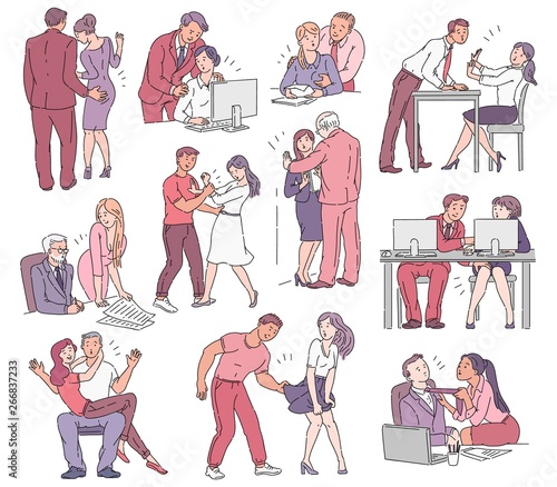 A set of situations of sexual harassment and abuse, violence and bullying between men and women.