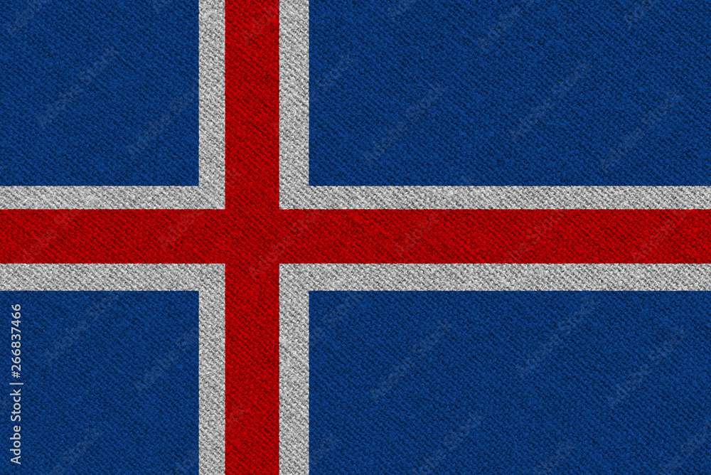 Fototapeta premium Iceland fabric flag