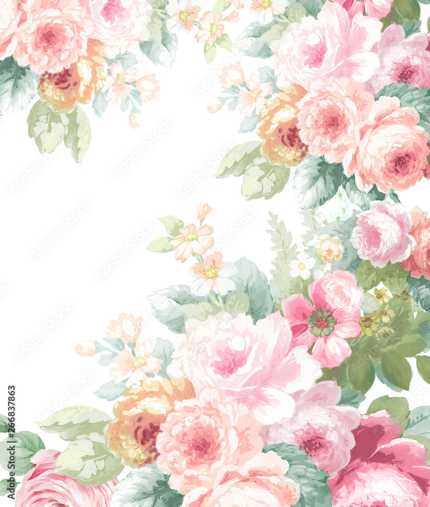 Obraz Kolorowy kwiat na białym tle, element projektu, kartkę z życzeniami, Walentynki, dzień matki, ślub, urodziny