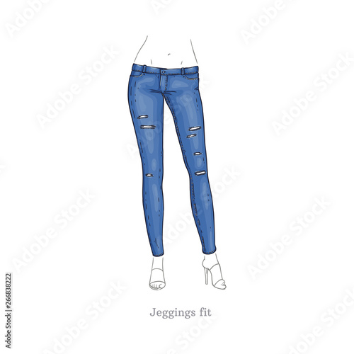 Vector leggings fit style jeans female denim pants