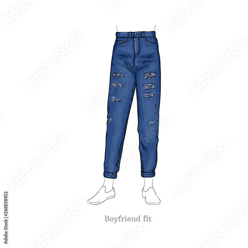 Vector boyfriend fit jeans, female denim pants