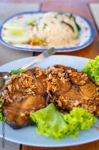 fried fish with fish sauce