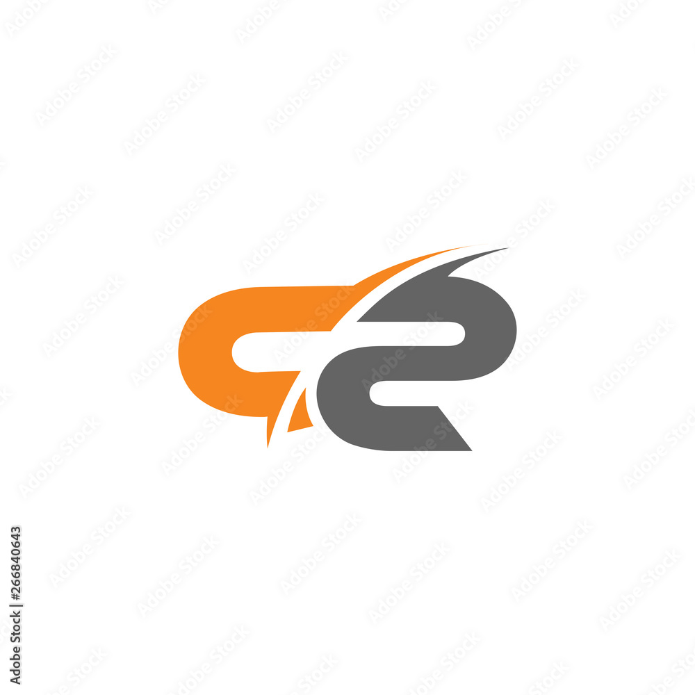 letters c2 swoosh slice design geometric logo vector letters c2 swoosh slice design geometric logo vector