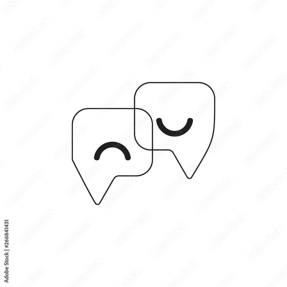 Fototapeta vector of happy sad conversation symbol