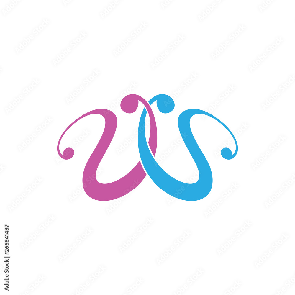 vector of letter wu curves logo vector of letter wu curves logo