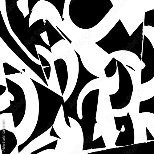 Brush grunge pattern. White and black vector.