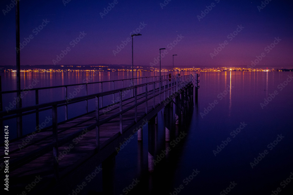 City lights at the pier
