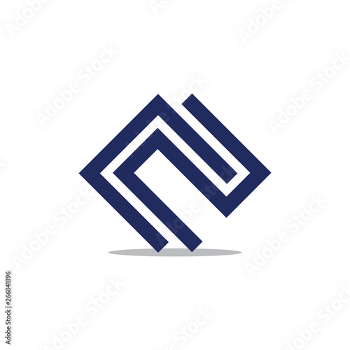 abstract letters n2 geometric line logo vector
