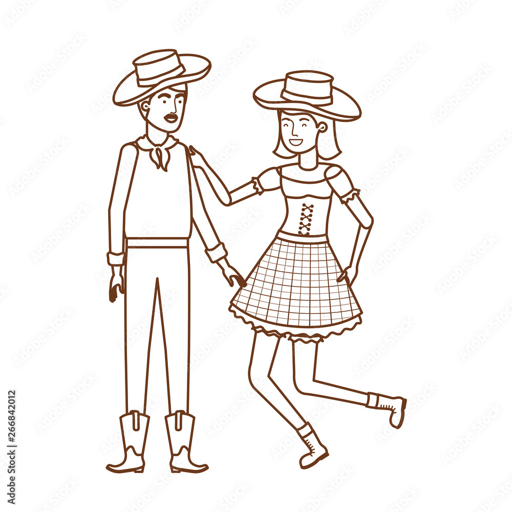 farmers couple dancing with straw hat farmers couple dancing with straw hat