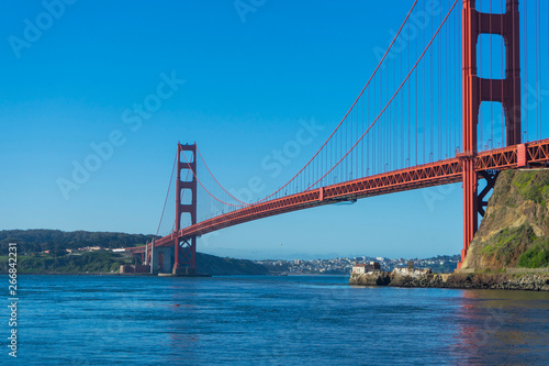 Golden Gate Bridge at morning light looking from Horseshoe Bay, San Francisco,USA