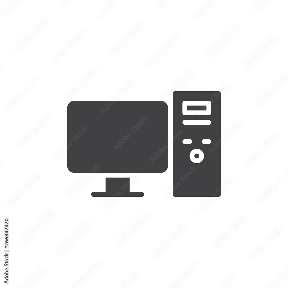 Desktop computer vector icon. filled flat sign for mobile concept and web design. PC computer monitor glyph icon. Symbol, logo illustration. Pixel perfect vector graphics Desktop computer vector icon. filled flat sign for mobile concept and web design. PC computer monitor glyph icon. Symbol, logo illustration. Pixel perfect vector graphics