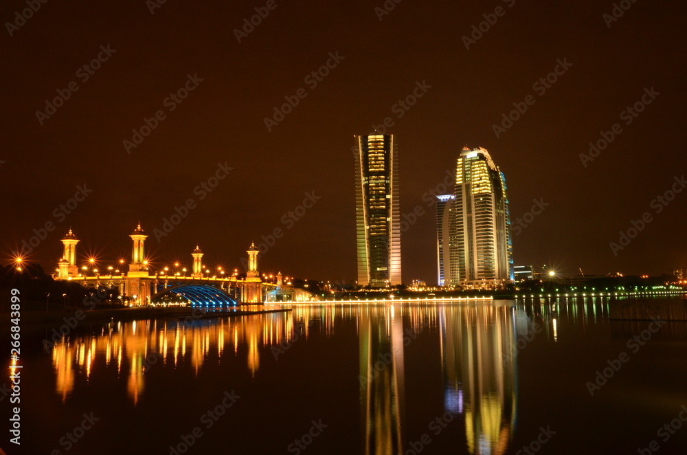 Night city scape in Putrajaya