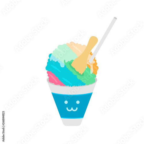 Cute shaved ice logo character.