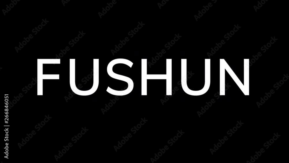 From the Glitch effect arises Big city FUSHUN. Then the TV turns off. Alpha channel Premultiplied - Matted with color black From the Glitch effect arises Big city FUSHUN. Then the TV turns off. Alpha channel Premultiplied - Matted with color black
