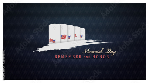 memorial day remember and honor background,united states flag, with respect honor and gratitude posters, modern design vector illustration
