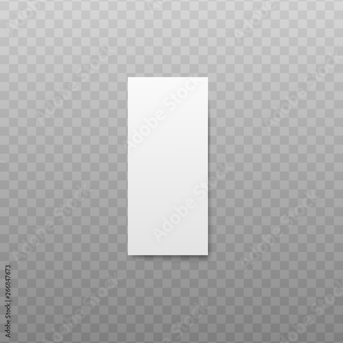 Blank paper bill or receipt vector template isolated on transparent background.