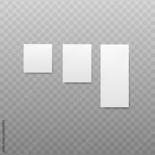 Set of bill or receipt templates of different shapes vector illustration isolated.