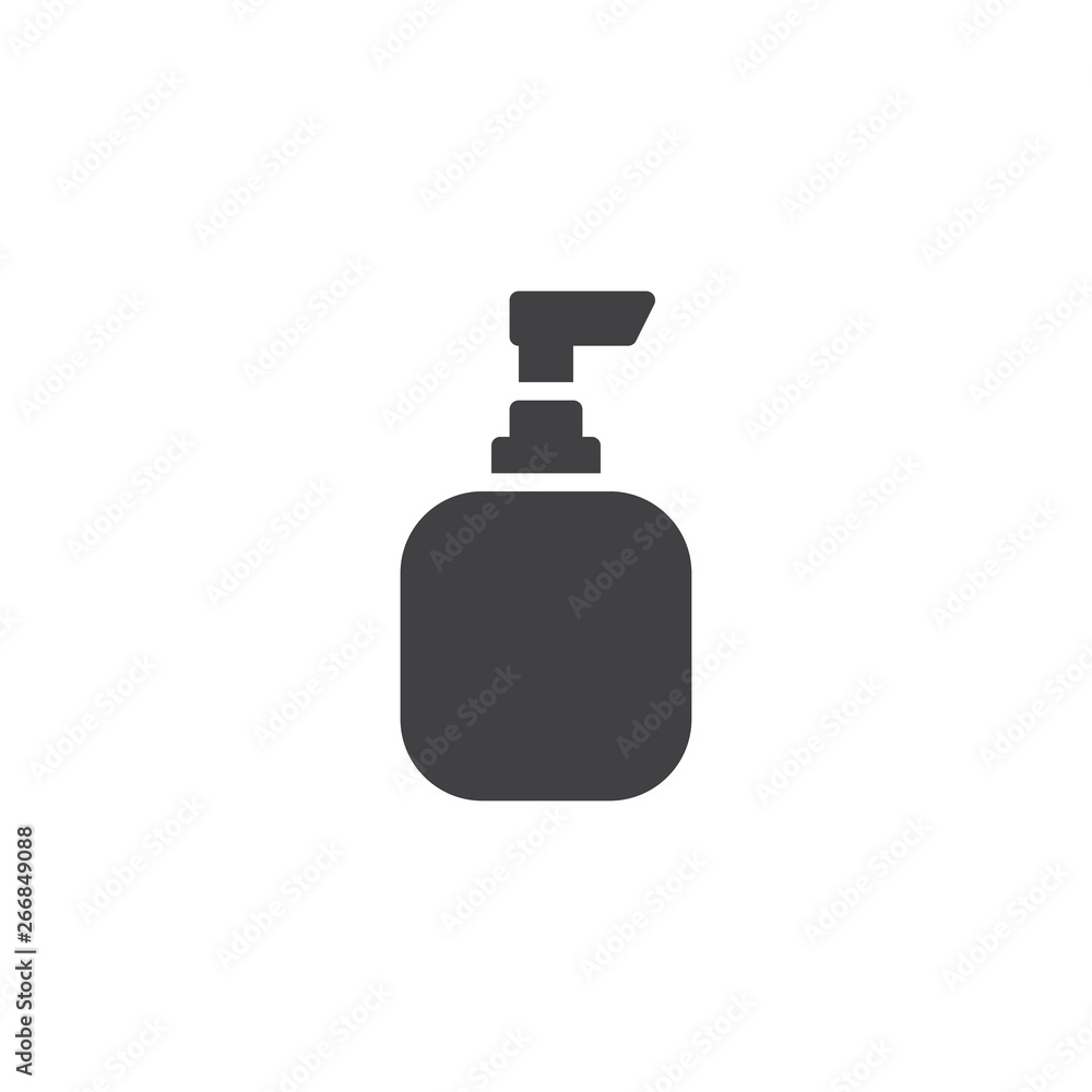Cosmetics dispenser bottle vector icon. filled flat sign for mobile concept and web design. Liquid soap bottle glyph icon. Symbol, logo illustration. Pixel perfect vector graphics Cosmetics dispenser bottle vector icon. filled flat sign for mobile concept and web design. Liquid soap bottle glyph icon. Symbol, logo illustration. Pixel perfect vector graphics
