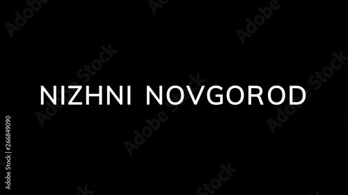 From the Glitch effect arises Big city NIZHNI NOVGOROD. Then the TV turns off. Alpha channel Premultiplied - Matted with color black photo