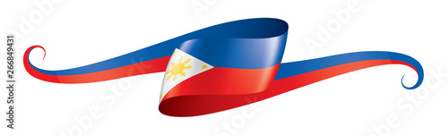 Fényképezés Philippines flag, vector illustration on a white background