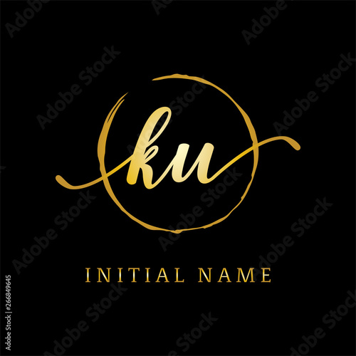 KU Initial name Gold sign logo 