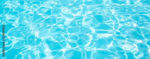 Blue ripped water in swimming pool Summer vacation Banner
