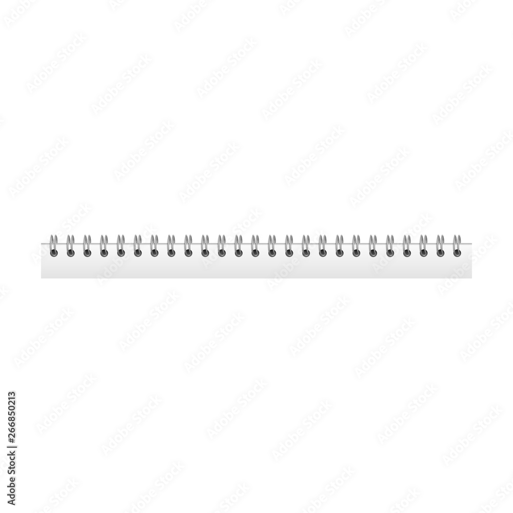 Coil spring for fastening calendar or notebook papers in isolated vector illustration.