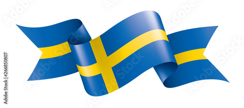 Sweden flag, vector illustration on a white background