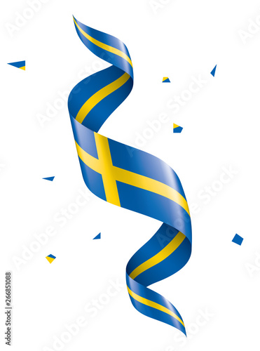 Sweden flag, vector illustration on a white background