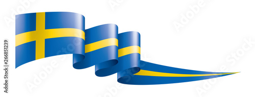 Sweden flag, vector illustration on a white background